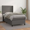 vidaXL Sommier &agrave; lattes de lit avec matelas Gris 100x200 cm Similicuir