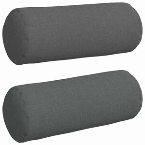vidaXL Coussins d'accent 2 pc tissu Gris fonc&eacute; &Oslash; 15 x 40 cm