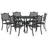 vidaXL Ensemble de salle &agrave; manger pour jardin 7 pcs Noir