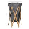 vidaXL Panier &agrave; linge pliable Gris Bois et tissu
