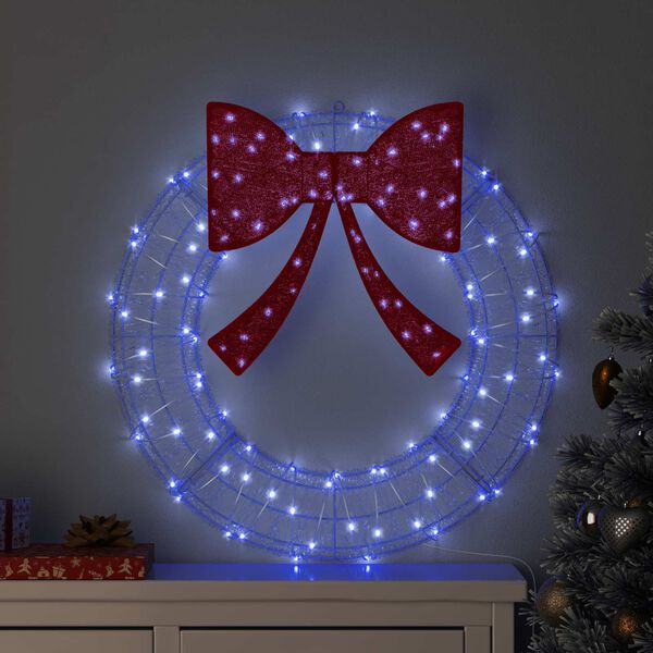 vidaXL Couronne avec 60 LED Bleu 76 x 8.5 x 76 cm Acrylique