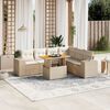 vidaXL Salon de jardin avec coussins 7 pcs beige r&eacute;sine tress&eacute;e