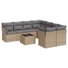 vidaXL Salon de jardin avec coussins 9 pcs beige r&eacute;sine tress&eacute;e
