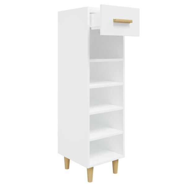 vidaXL Armoire à chaussures Blanc 30x35x105 cm Bois d'ingénierie