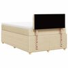 vidaXL Sommier &agrave; lattes de lit avec matelas cr&egrave;me 120x190 cm tissu
