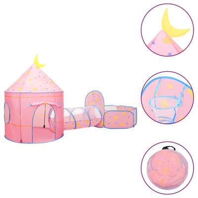 vidaXL Tente de jeu pour enfants avec 250 balles Rose 301x120x128 cm