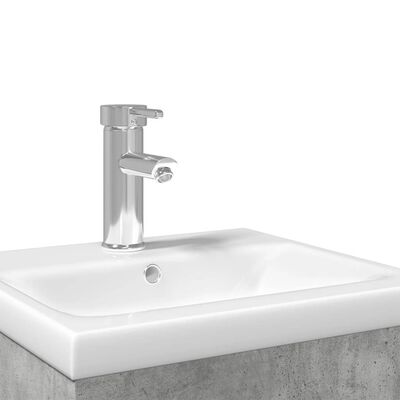 vidaXL Armoire lavabo de salle de bain avec bassin intégré gris béton