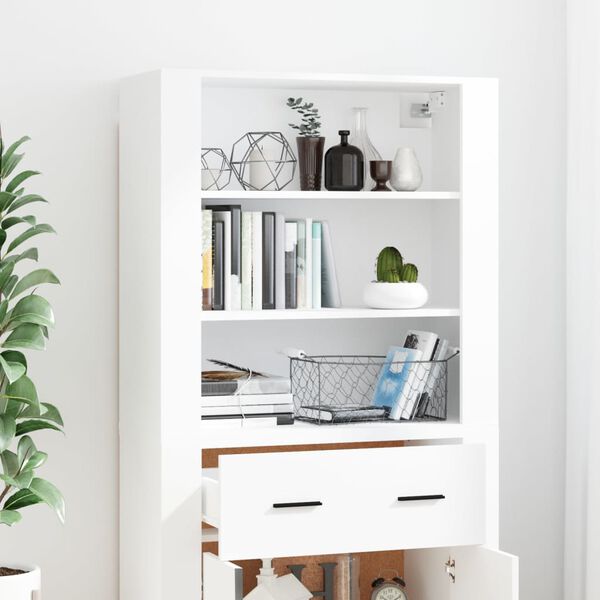 vidaXL Buffet haut Blanc Bois d'ing&eacute;nierie