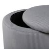 Venture Home Pouf Limpen 32x32x40 cm Velours c&ocirc;tel&eacute; Gris