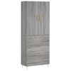 vidaXL Buffet haut Sonoma gris 69,5x34x180 cm Bois d'ing&eacute;nierie