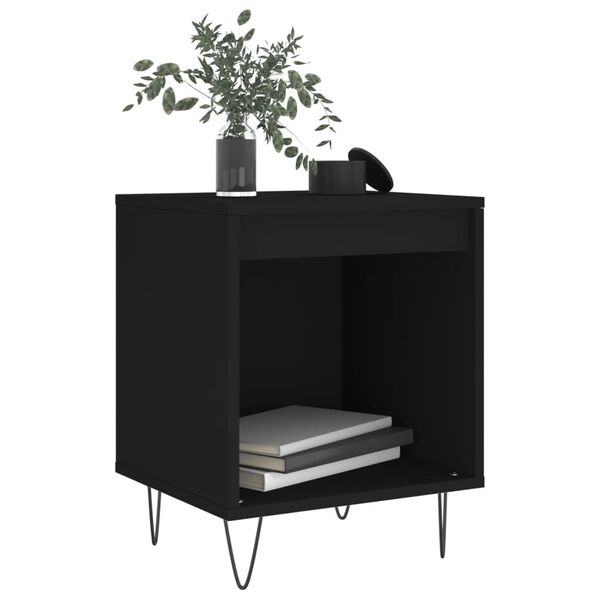 vidaXL Tables de chevet 2 pcs noir 40x35x50 cm bois d&rsquo;ing&eacute;nierie