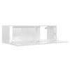 vidaXL Meuble TV Blanc brillant 100x30x30 cm Bois d&rsquo;ing&eacute;nierie