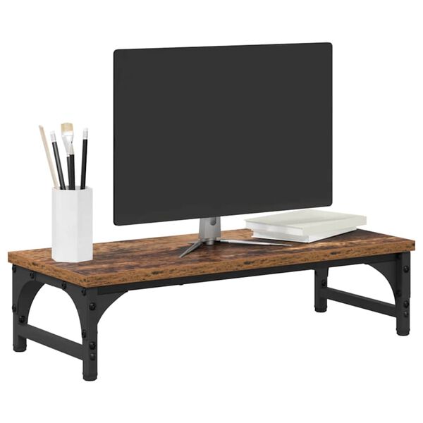 vidaXL Support de moniteur Bois Ancien 55 x 23 x 14 cm