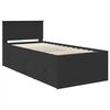 vidaXL Lit d'appoint avec tiroir Noir 90 x 200 cm Bois d'ing&eacute;nierie