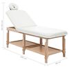 vidaXL Table de massage &agrave; 2 zones Blanc Similicuir