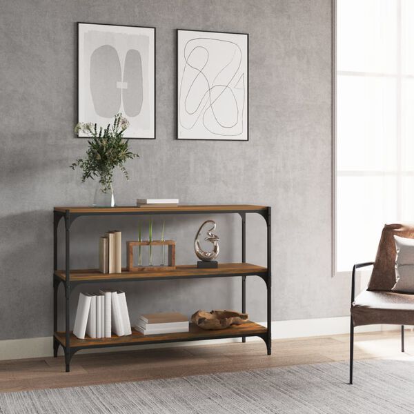 vidaXL Biblioth&egrave;que Ch&ecirc;ne fum&eacute; 100x33x70,5 cm Bois d'ing&eacute;nierie acier