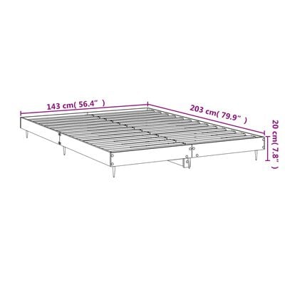 vidaXL Cadre de lit sans matelas sonoma gris 140x200 cm