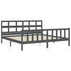 vidaXL Cadre de lit sans matelas gris 200x200 cm bois massif de pin