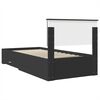 vidaXL Cadre de lit Noir et argent 75 x 190 cm Bois d'ing&eacute;nierie