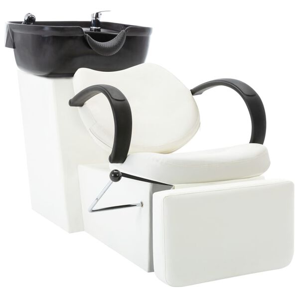 vidaXL Chaise de salon avec lavabo Noir et blanc Similicuir