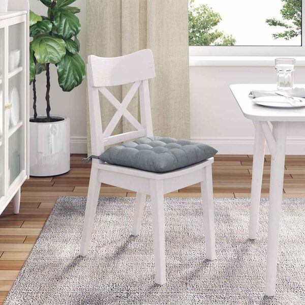 vidaXL Coussins de si&egrave;ge 4 pcs Gris clair 40 x 40 x 6 cm tissu