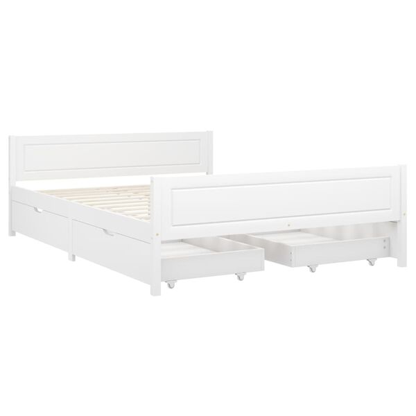vidaXL Cadre de lit sans matelas blanc bois de pin massif 140x200 cm