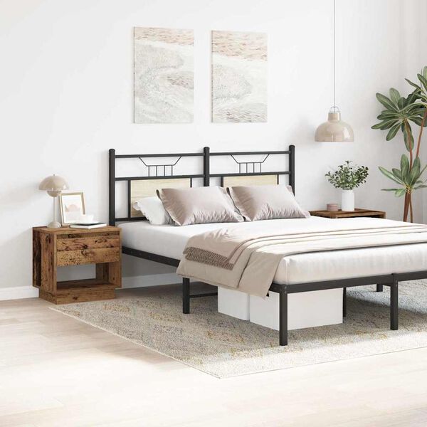 vidaXL Table de nuit avec tiroir 2 pcs Bois ancien 45 x 34 x 44 cm