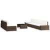 vidaXL Salon de jardin 8 pcs R&eacute;sine tress&eacute;e Marron