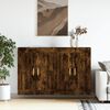 vidaXL Armoires murales 2 pcs ch&ecirc;ne fum&eacute; bois d'ing&eacute;nierie