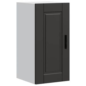 vidaXL Armoire murale de cuisine Porto noir bois d'ing&eacute;nierie