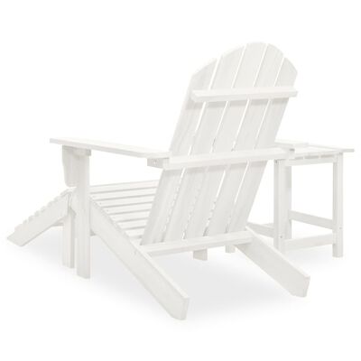 vidaXL Chaise de jardin Adirondack avec pouf et table Sapin Blanc