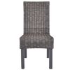 vidaXL Chaises &agrave; manger lot de 6 marron rotin Kubu et bois de manguier