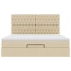 VidaXL Cadre de lit ottoman avec matelas cr&egrave;me 160x200 cm tissu