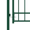 vidaXL Portail de cl&ocirc;ture avec pointes Acier 100x125 cm Vert