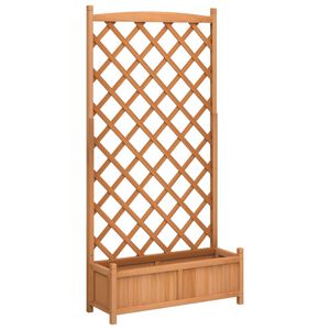 vidaXL Jardini&egrave;re avec treillis marron 90x35x180 cm bois massif de sapin