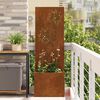 vidaXL &Eacute;cran de confidentialit&eacute; de jardin Floral Rouill&eacute; 50 x 140 cm