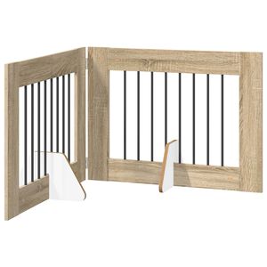 vidaXL Porte de chien pliable avec supports 2 pc Ch&ecirc;ne Sonoma 160,5 cm