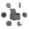 vidaXL Fauteuil inclinable de massage Gris Similicuir