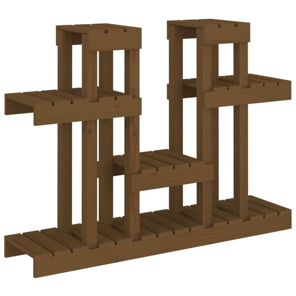 vidaXL Support &agrave; plantes Marron miel 104,5x25x77,5 cm Bois massif pin