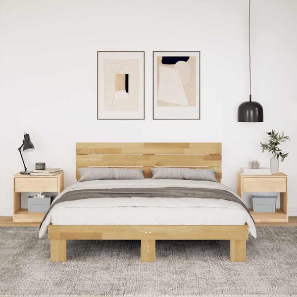 vidaXL Cadre de lit avec t&ecirc;te de lit sans matelas 150 x 200 cm