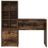 vidaXL Bureau avec tiroir 2 pcs Ch&ecirc;ne fum&eacute;