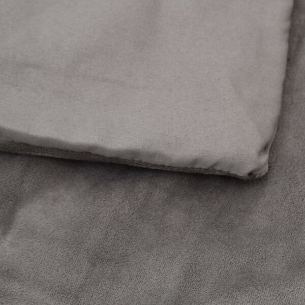 vidaXL Couverture lest&eacute;e avec housse Gris 200x225 cm 9 kg Tissu