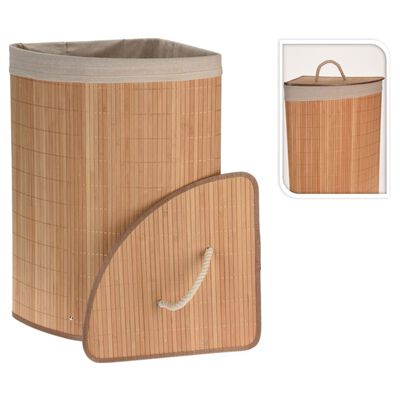 Bathroom Solutions Panier à linge d'angle Bambou