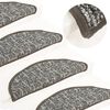 vidaXL Tapis de marches d'escalier 15 pcs Anthracite 56x17x3 cm