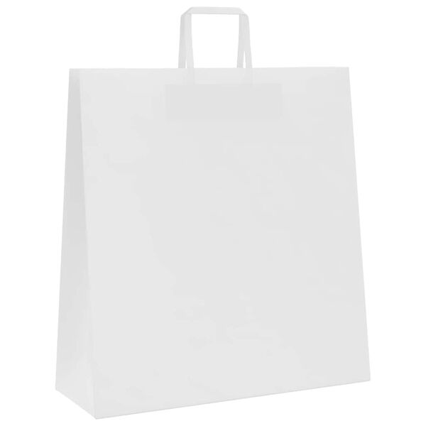 vidaXL Sacs en papier 250 pcs avec poign&eacute;es blanc 45x17x48 cm
