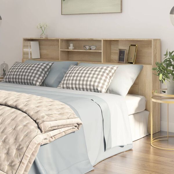 vidaXL Armoire de tête de lit chêne sonoma 200x19x103,5 cm