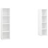 vidaXL Meubles TV 2 pcs Blanc 142,5x35x36,5 cm Bois d'ing&eacute;nierie