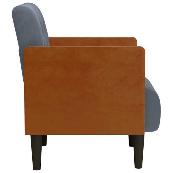 vidaXL Fauteuil avec accoudoirs gris fonc&eacute; 55 cm velours