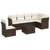 vidaXL Salon de jardin avec coussins 6 pcs marron r&eacute;sine tress&eacute;e