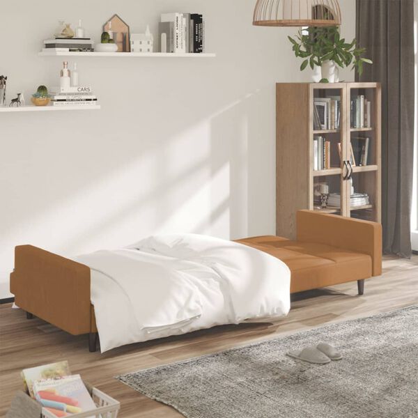 vidaXL Canap&eacute;-lit &agrave; 2 places Taupe Microfibre